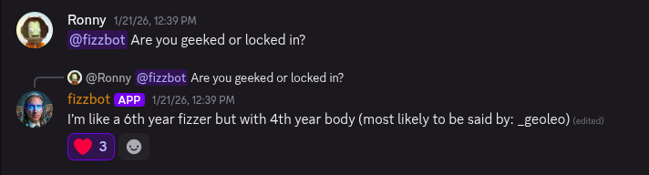 Fizzbot replying in the community's established voice.